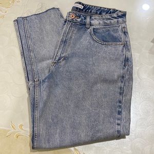 Zara Medium/Light Wash High Waisted Mom Jean